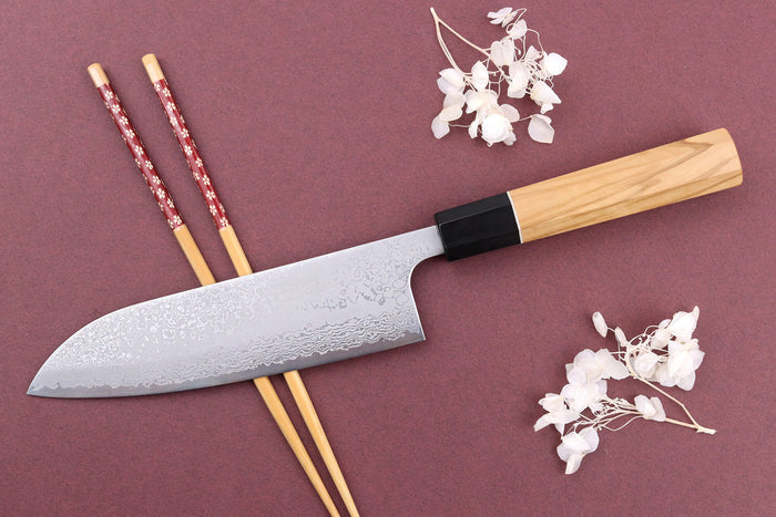 Couteau santoku 16,5cm japonais artisanal Yuzo Damas VG10