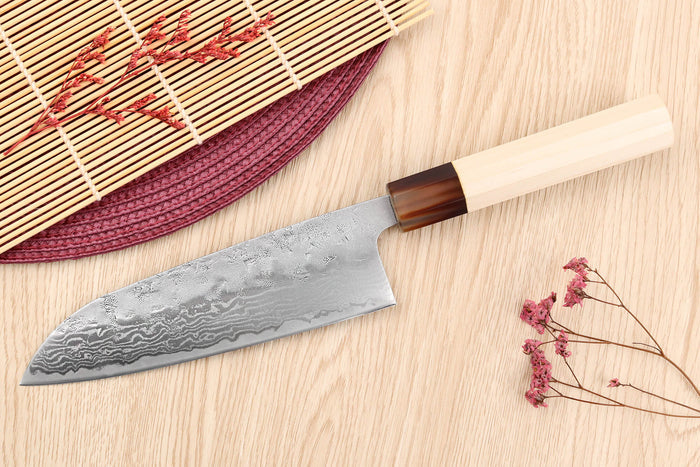 Couteau santoku 16,5cm japonais artisanal Yuzo Haruto Damas