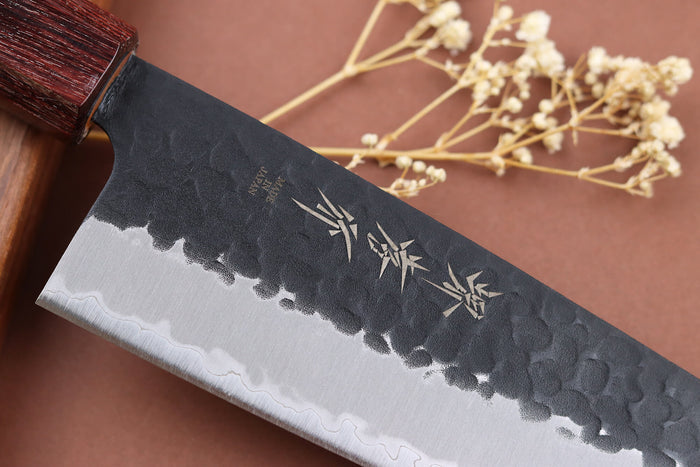 Couteau santoku 16,5cm japonais Sakai Takayuki AS brut de forge