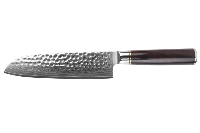 Couteau santoku 17cm Fukito Ébène Damas martelé