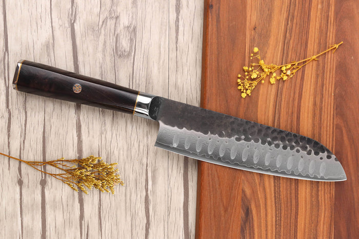 Couteau santoku 17cm Fukito Ébène Damas VG10