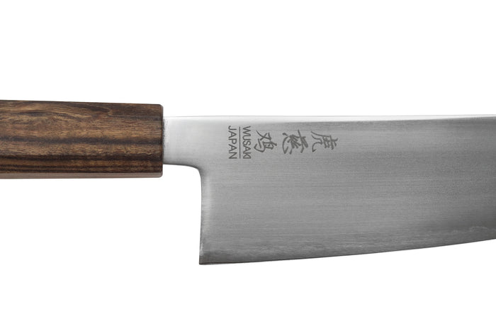 Couteau santoku 17cm japonais artisanal Wusaki Hikari SLD manche bubinga