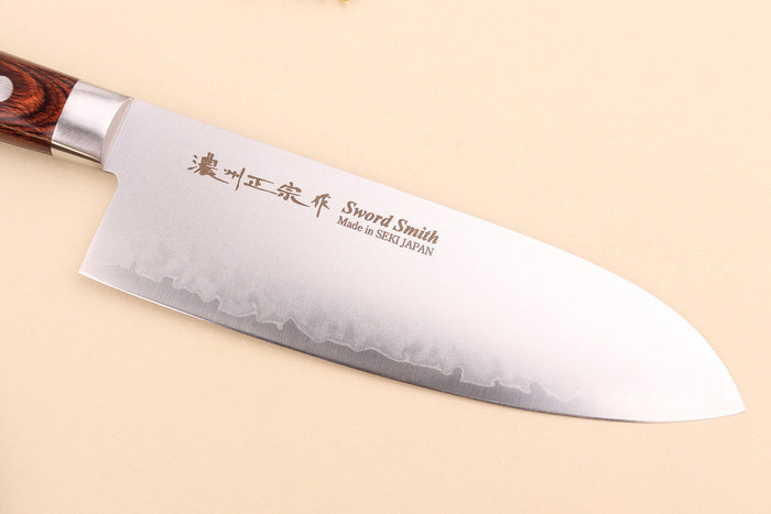 Couteau santoku 17cm japonais Satake Cutlery Brown Pakkawood VG10 San Maï