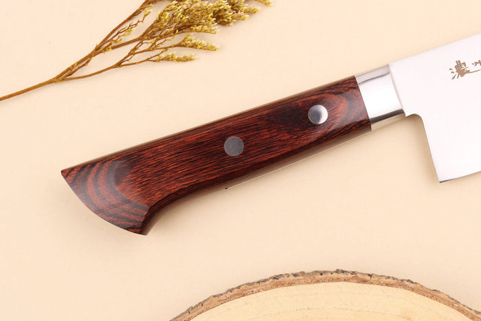 Couteau santoku 17cm japonais Satake Cutlery Brown Pakkawood VG10 San Maï
