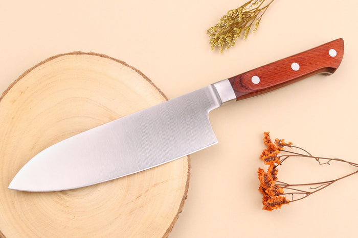Couteau santoku 17cm japonais Satake Cutlery Brown Pakkawood