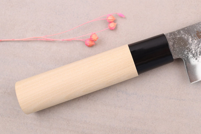 Couteau santoku 17cm japonais Satake Cutlery Nashiji manche en magnolia