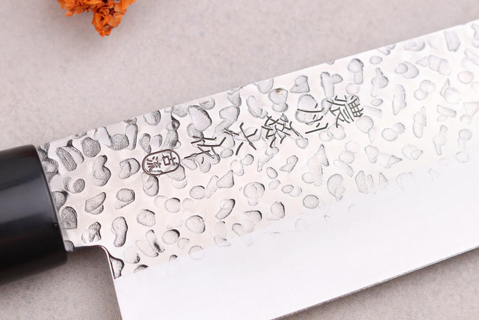 Couteau santoku 17cm japonais Satake Cutlery Tsuchime en magnolia