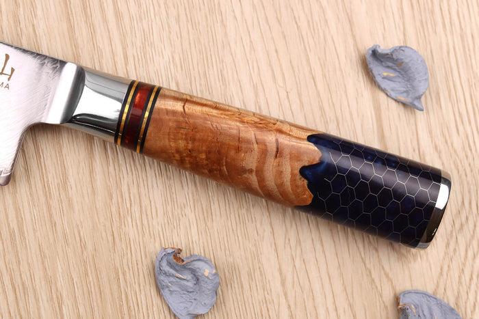 Couteau santoku 17cm Kutoyama damas nid d'abeille