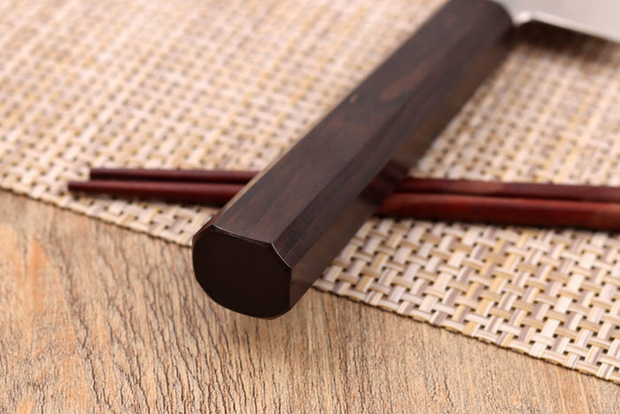 Couteau santoku 18cm japonais artisanal Hatsukokoro Ginsou Damas manche en ébène