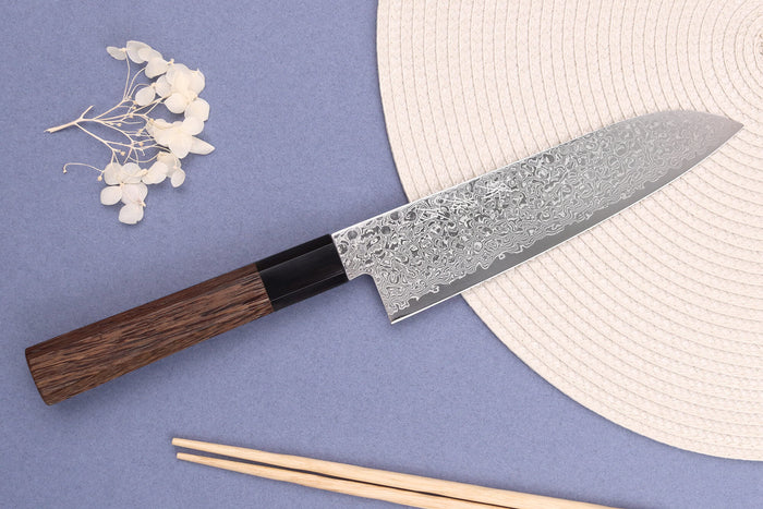 Couteau santoku 18cm japonais Sakai Takayuki Ginga damas