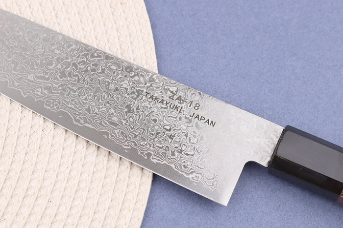 Couteau santoku 18cm japonais Sakai Takayuki Ginga damas