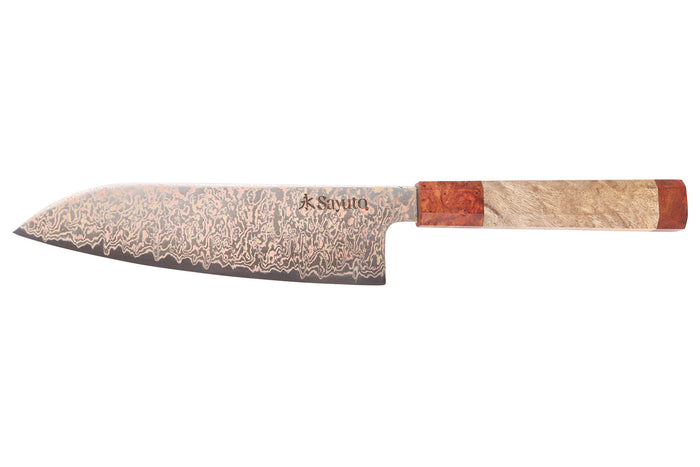 Couteau santoku 18cm Sayuto Érable Damas 12Cr