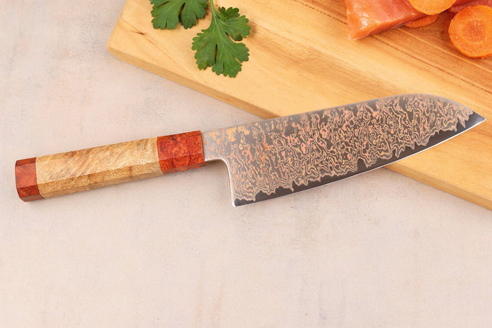 Couteau santoku 18cm Sayuto Érable Damas 12Cr