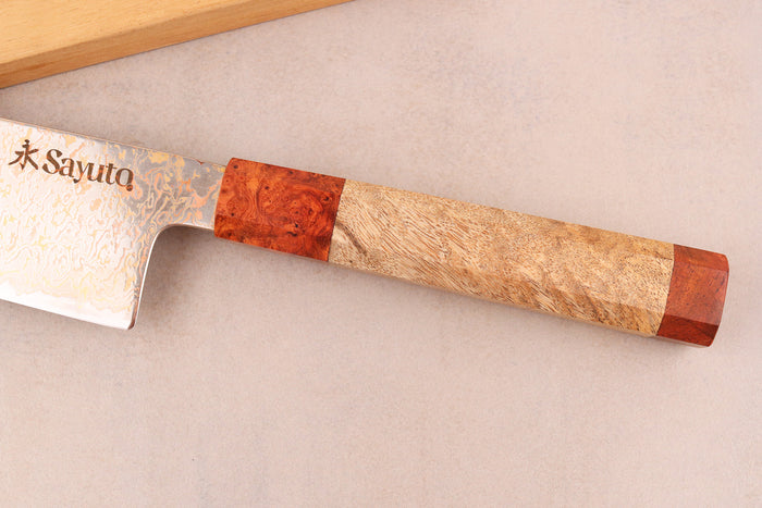 Couteau santoku 18cm Sayuto Érable Damas 12Cr