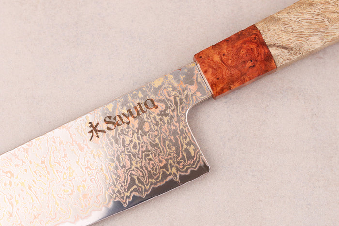 Couteau santoku 18cm Sayuto Érable Damas 12Cr