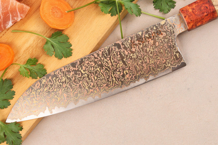 Couteau santoku 18cm Sayuto Érable Damas 12Cr