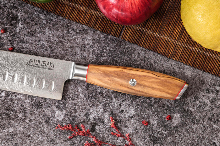 Couteau santoku 18cm Wusaki Fujiko 10CR damas
