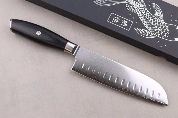 Couteau santoku 18cm Wusaki Fujiko Black 10CR