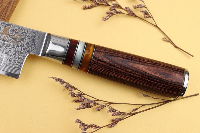 Couteau santoku alvéolé 17cm Kutoyama damas pakka rainbow
