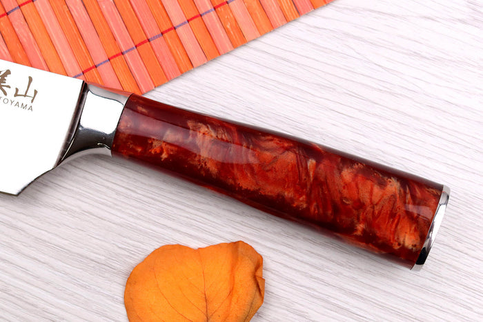 Couteau santoku alvéolé 17cm Kutoyama Red Flame