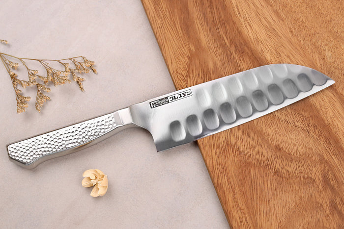 Couteau santoku alvéolé japonais Glestain Home Series 17cm