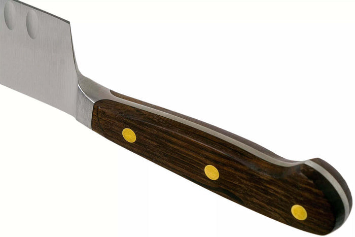 Couteau santoku alvéolé Wüsthof Crafter forgé 17cm en chêne fumé