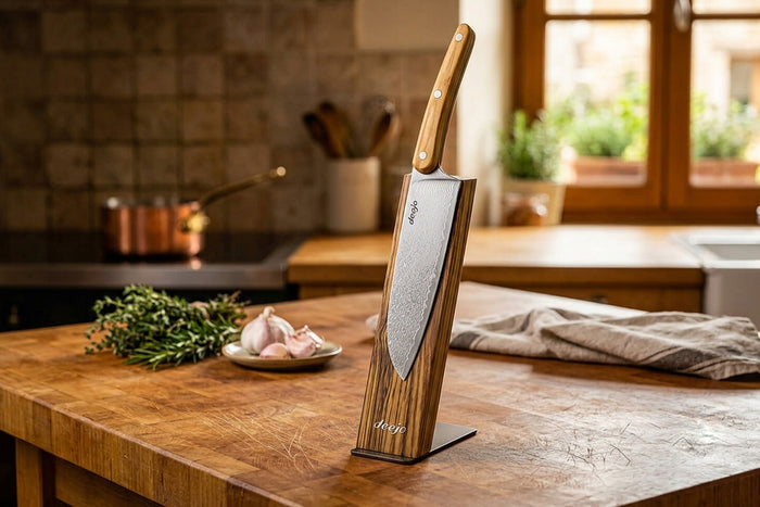Couteau santoku Deejo lame damas 17cm Édition limitée 2025 avec support magnétique
