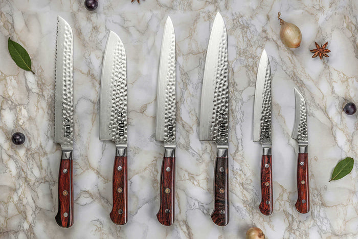 Couteau santoku Fukito Rosewood Damas 67 couches 18cm