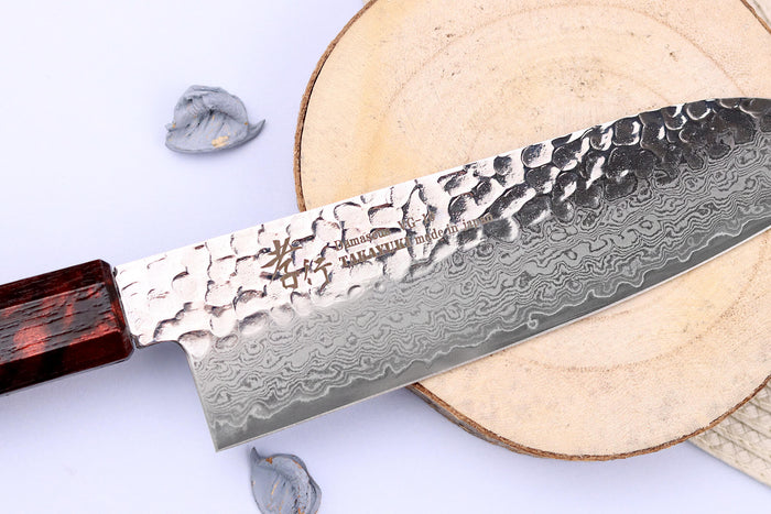 Couteau santoku japonais 17cm Sakai Takayuki Nanairo Wine Damas VG10