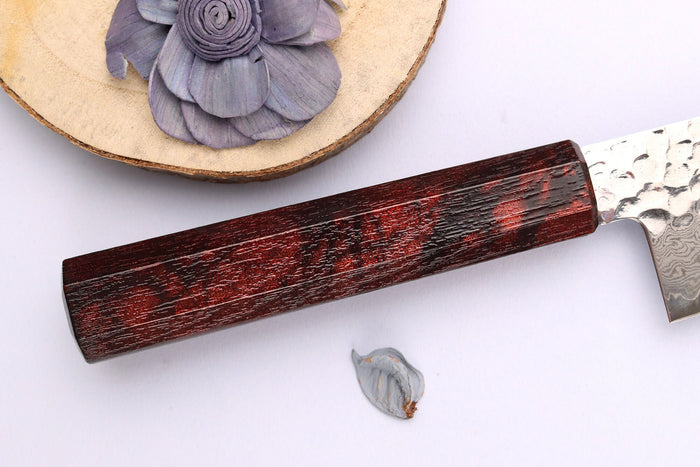 Couteau santoku japonais 17cm Sakai Takayuki Nanairo Wine Damas VG10