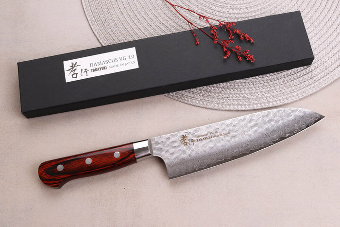 Couteau santoku japonais 18cm Sakai Takayuki Damascus Western 33 couches