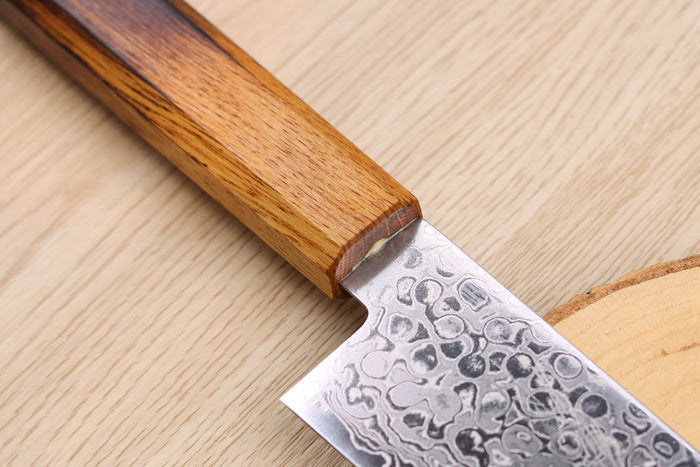 Couteau santoku japonais artisanal Yoshihiro ZAD lame damassée 18cm