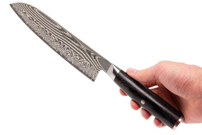 Couteau santoku japonais Miyabi 5000FCD lame 18cm damas 48 couches manche pakkawood