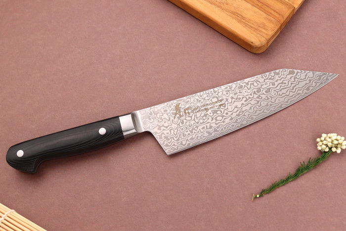 Couteau santoku kiritsuke 16cm japonais Sakai Takayuki Coreless Damascus