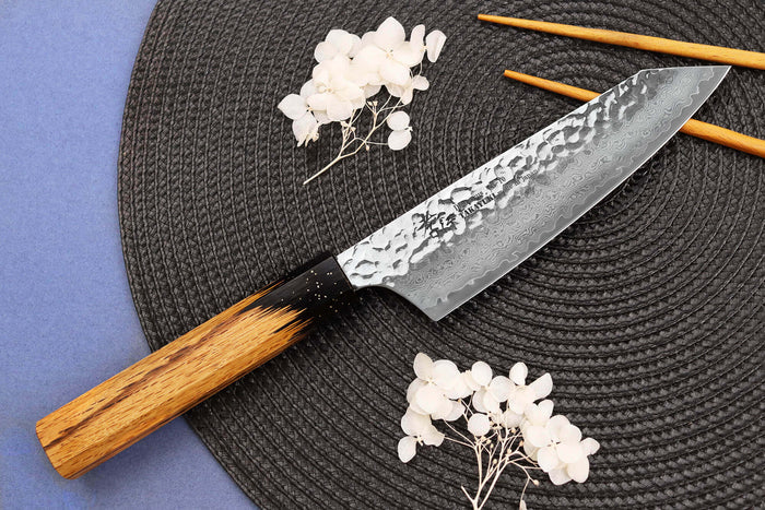 Couteau santoku kiritsuke 16cm japonais Sakai Takayuki Kashi Urushi VG10 damas