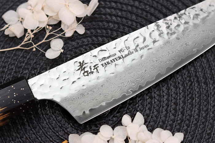 Couteau santoku kiritsuke 16cm japonais Sakai Takayuki Kashi Urushi VG10 damas
