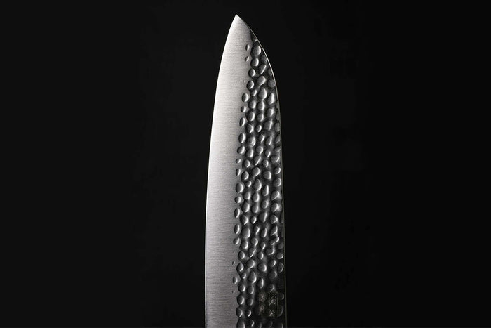 Couteau santoku Kotai lame martelée 18cm manche pakkawood avec fourreau