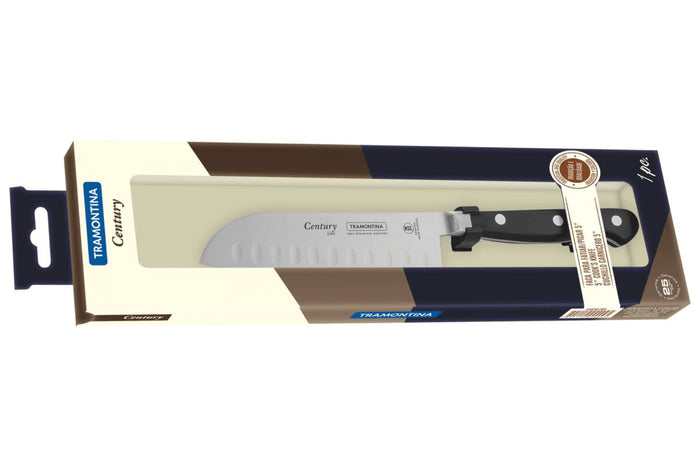 Couteau santoku Tramontina Century lame forgée 13cm manche polycarbonate noir