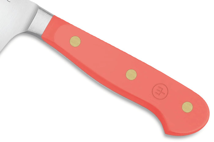 Couteau santoku Wusthof Classic Colour Coral Peach forgé lame alvéolée 17cm