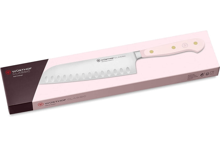 Couteau santoku Wusthof Classic Colour Pink Himalayan Salt forgé lame alvéolée 17cm