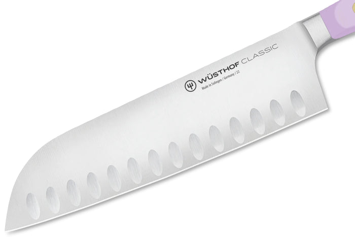 Couteau santoku Wusthof Classic Colour Purple Yam forgé lame alvéolée 17cm