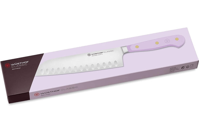 Couteau santoku Wusthof Classic Colour Purple Yam forgé lame alvéolée 17cm
