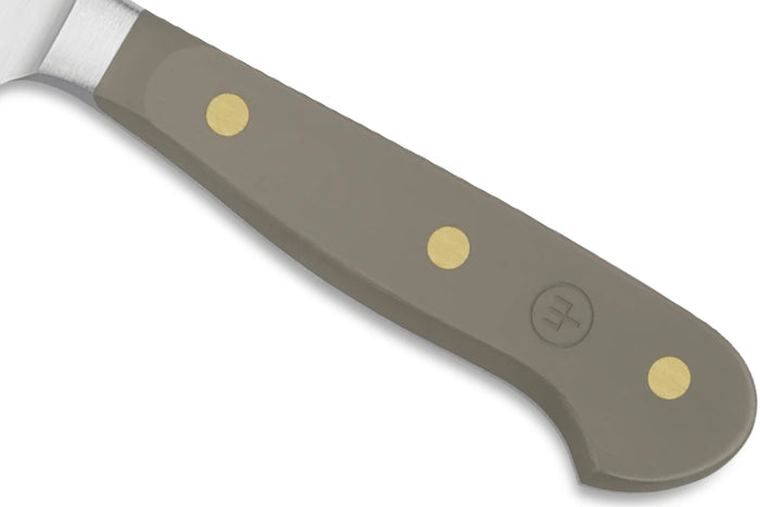 Couteau santoku Wusthof Classic Colour Velvet Oyster forgé lame alvéolée 17cm