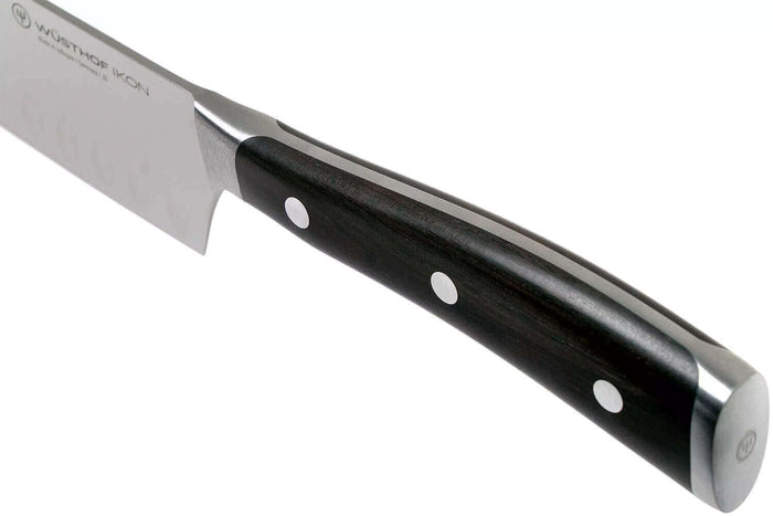 Couteau santoku Wüsthof Ikon forgé 17cm alvéolé en bois de grenadille