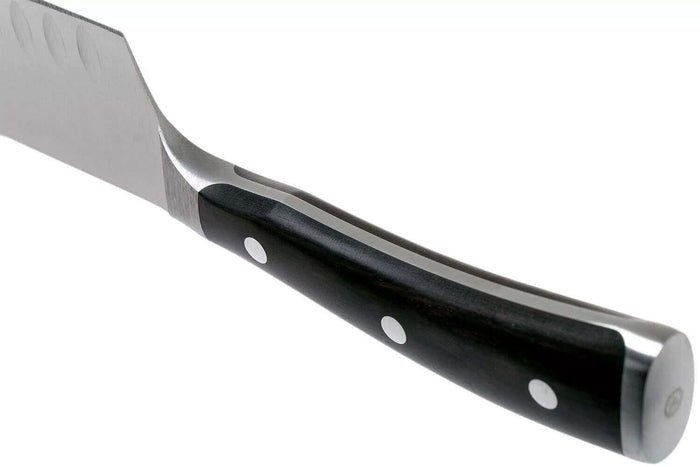 Couteau santoku Wüsthof Ikon forgé 17cm alvéolé en bois de grenadille