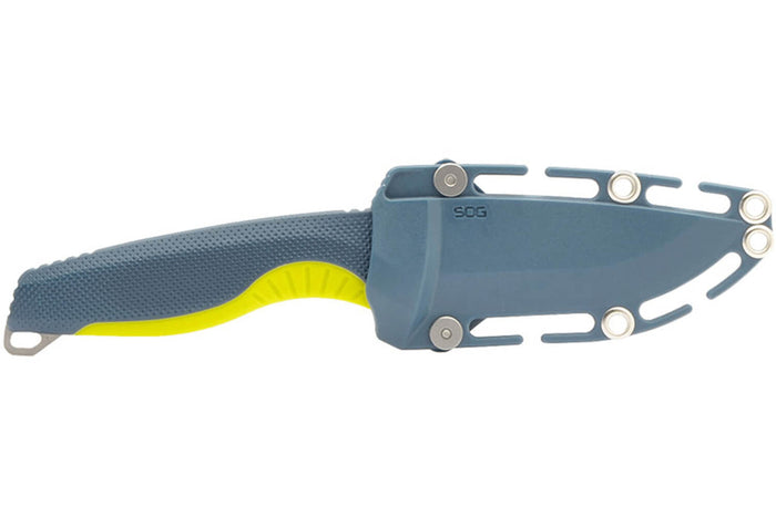 Couteau SOG Aegis FX SGAEGISFXINJA lame 9,3cm manche en nylon/fibres de verre bleu/jaune