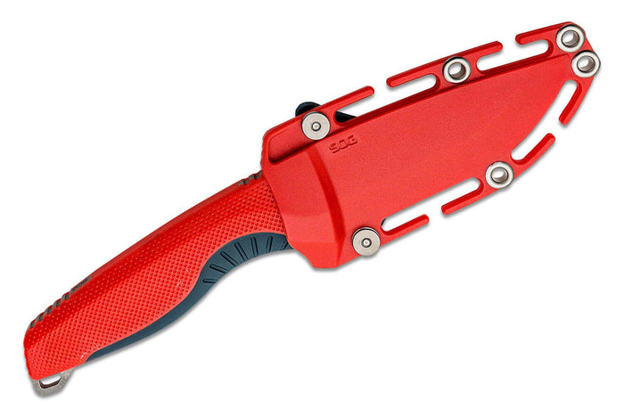 Couteau SOG Aegis FX SGAEGISFXRIN lame 9,3cm manche en nylon/fibres de verre rouge avec étui