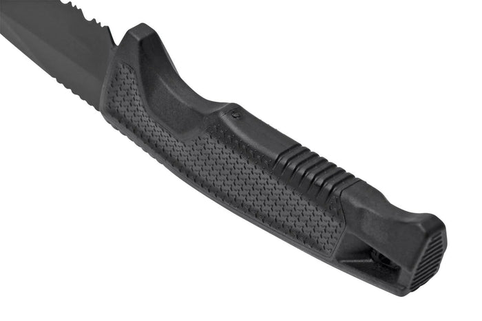 Couteau SOG Recondo FX SGRECONDOFXSBK lame dentée 11,7cm manche en caoutchouc noir + étui