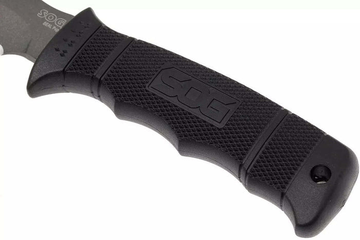 Couteau SOG Seal Pup SGM37N lame semi-dentée 12cm manche en nylon/fibres de verre noir + étui