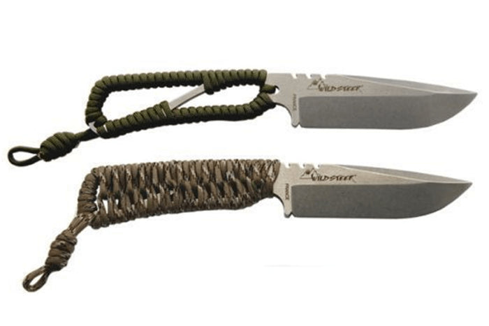 Couteau squelette Wildsteer Skelet Woodland Camo SK0116 lame 10,7cm manche paracorde + étui en option